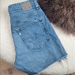 AG Adriano Goldschmied High-Rise Baggy Denim Shorts